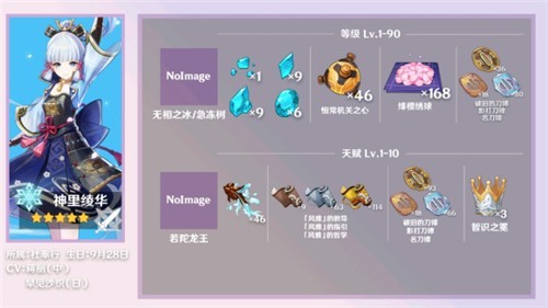 原神神里绫华天赋突破材料-原神神里绫华突破材料