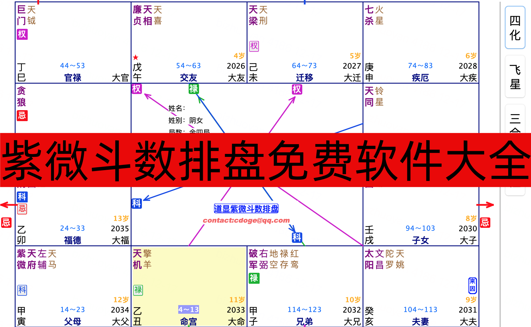 紫薇斗数排盘免费软件大全-紫薇斗数排盘软件哪个最精确