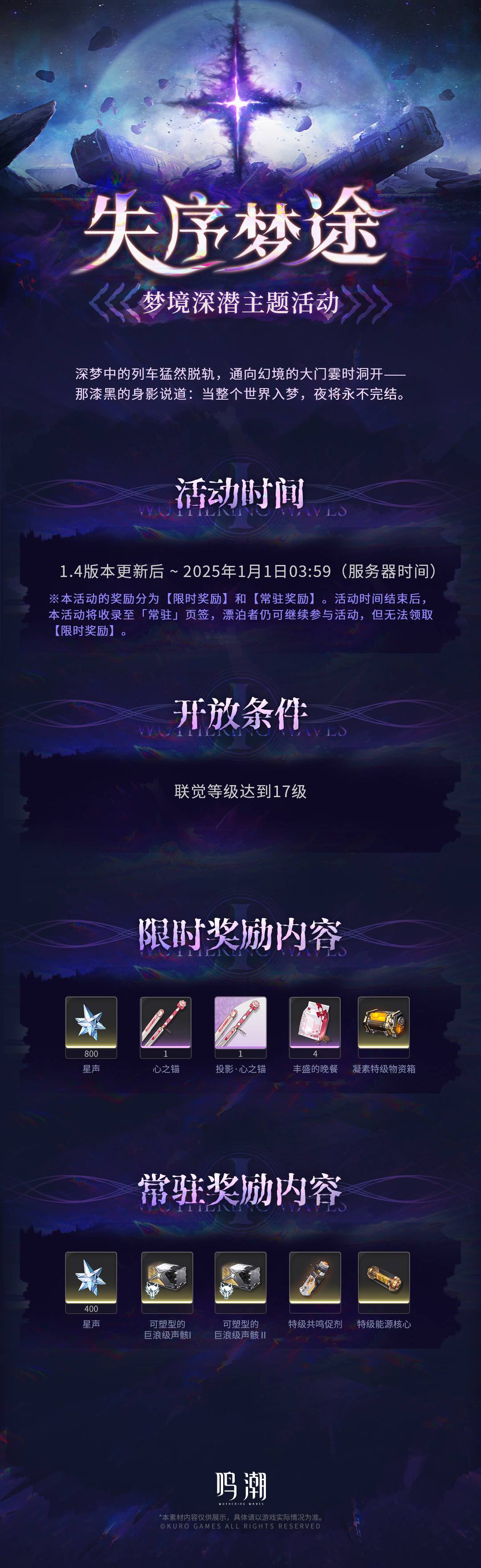 鸣潮失序梦途活动奖励有什么